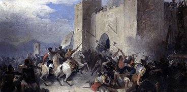 Quadre de Giovanni Marghinotti sobre Sa Batalla de Seddori (Sardenya) Quadre de Giovanni Marghinotti sobre Sa Batalla de Seddori (Sardenya)